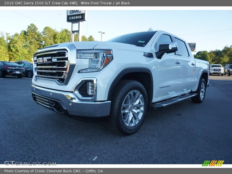 White Frost Tricoat / Jet Black 2019 GMC Sierra 1500 SLT Crew Cab 4WD