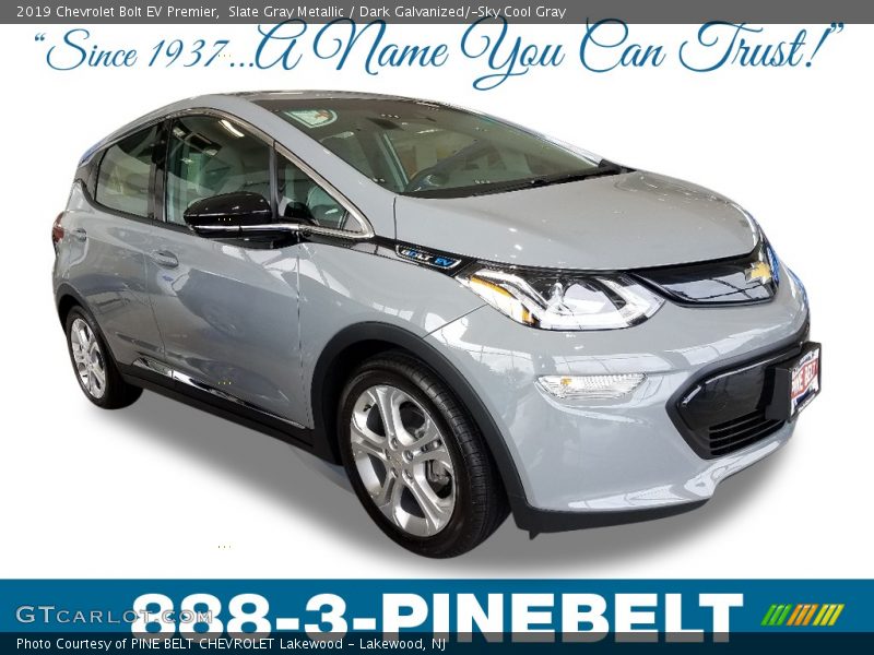 Slate Gray Metallic / Dark Galvanized/­Sky Cool Gray 2019 Chevrolet Bolt EV Premier