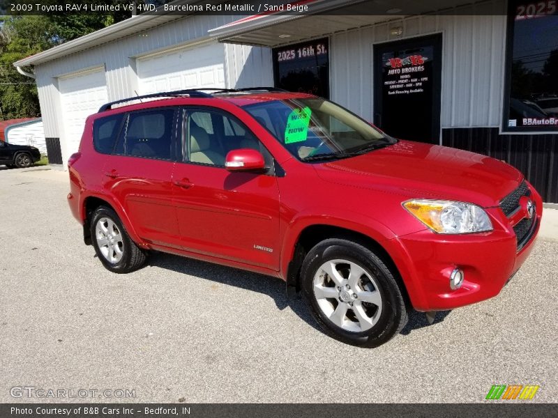 Barcelona Red Metallic / Sand Beige 2009 Toyota RAV4 Limited V6 4WD