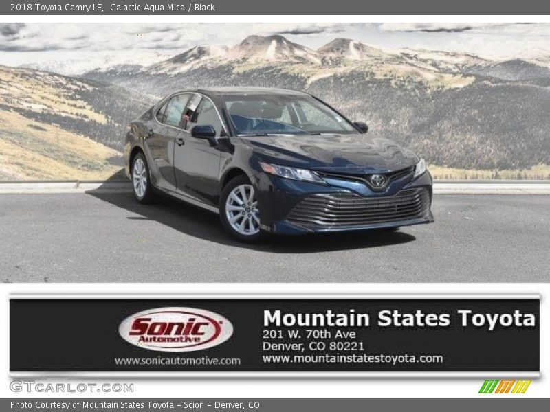 Galactic Aqua Mica / Black 2018 Toyota Camry LE