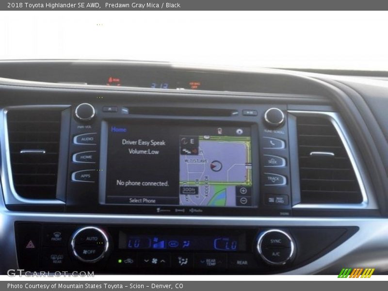 Predawn Gray Mica / Black 2018 Toyota Highlander SE AWD