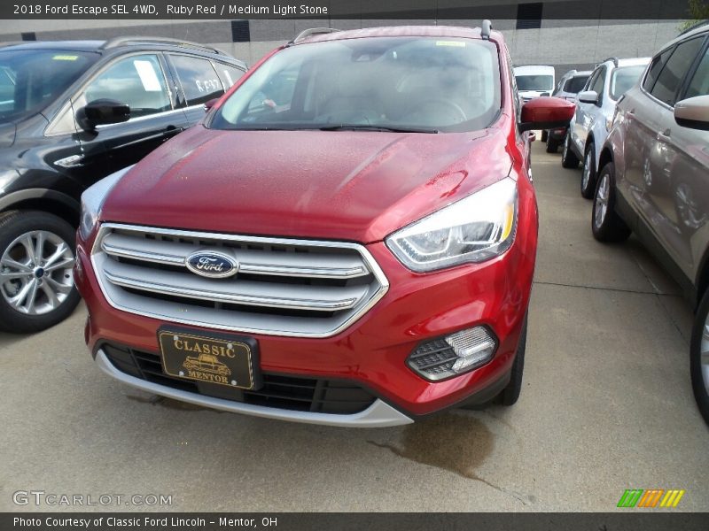 Ruby Red / Medium Light Stone 2018 Ford Escape SEL 4WD