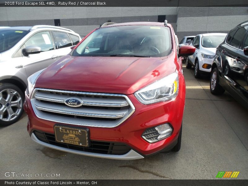 Ruby Red / Charcoal Black 2018 Ford Escape SEL 4WD