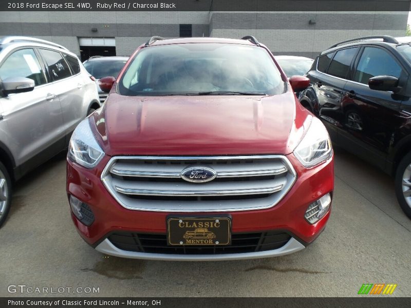 Ruby Red / Charcoal Black 2018 Ford Escape SEL 4WD
