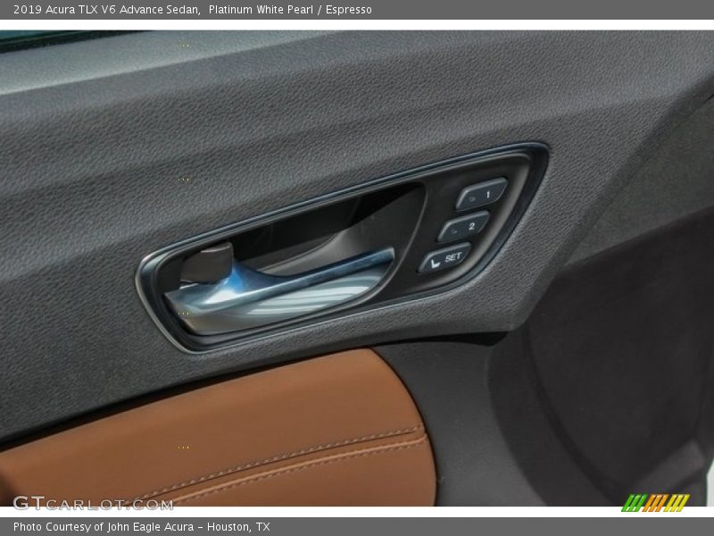 Platinum White Pearl / Espresso 2019 Acura TLX V6 Advance Sedan