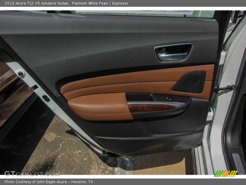 Platinum White Pearl / Espresso 2019 Acura TLX V6 Advance Sedan