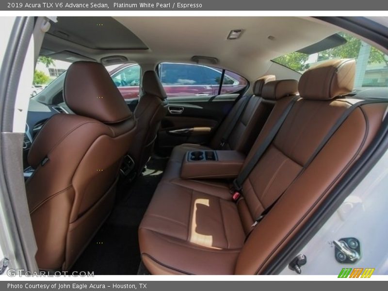 Platinum White Pearl / Espresso 2019 Acura TLX V6 Advance Sedan
