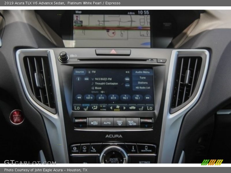 Platinum White Pearl / Espresso 2019 Acura TLX V6 Advance Sedan