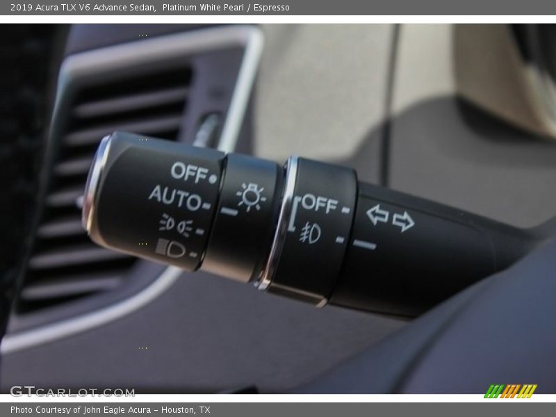 Platinum White Pearl / Espresso 2019 Acura TLX V6 Advance Sedan