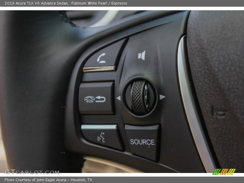 Platinum White Pearl / Espresso 2019 Acura TLX V6 Advance Sedan