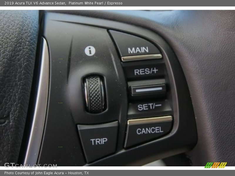 Platinum White Pearl / Espresso 2019 Acura TLX V6 Advance Sedan