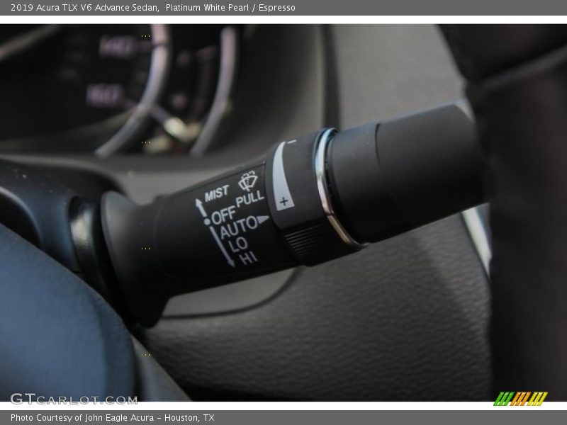 Platinum White Pearl / Espresso 2019 Acura TLX V6 Advance Sedan