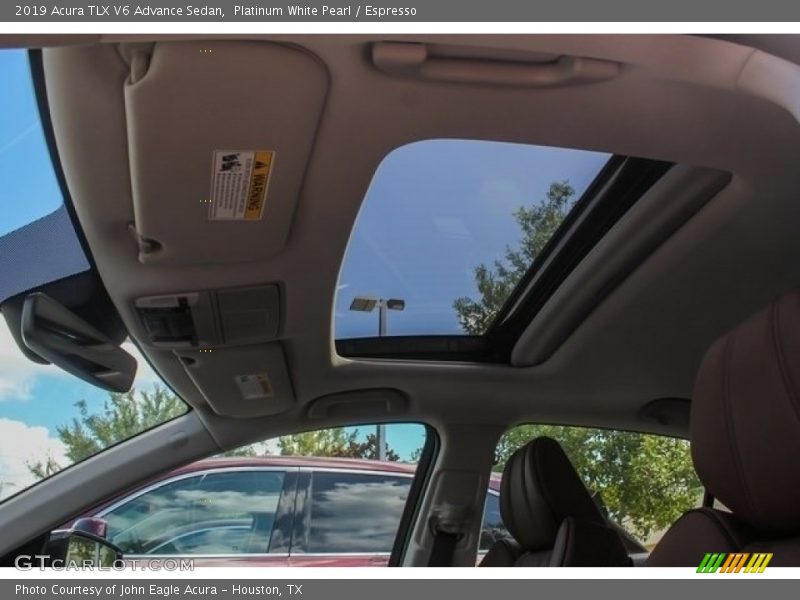Platinum White Pearl / Espresso 2019 Acura TLX V6 Advance Sedan