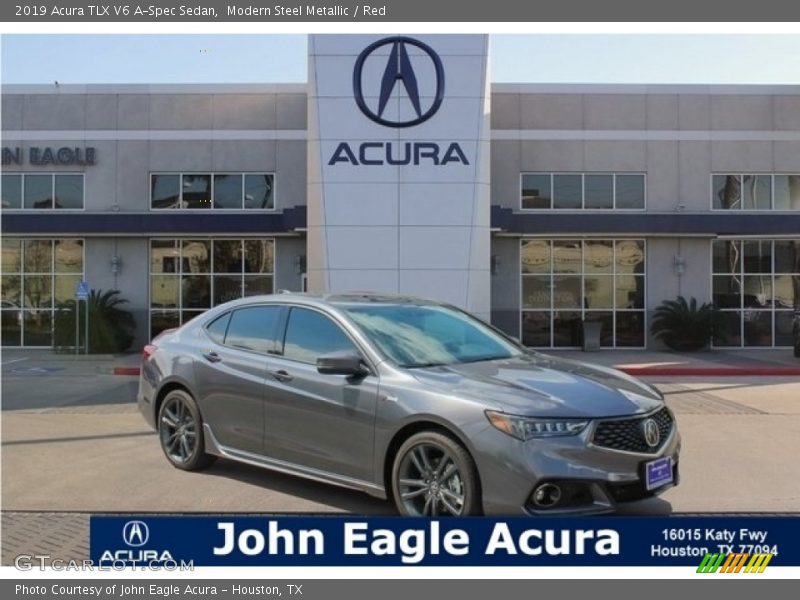 Modern Steel Metallic / Red 2019 Acura TLX V6 A-Spec Sedan