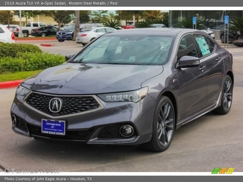 Modern Steel Metallic / Red 2019 Acura TLX V6 A-Spec Sedan