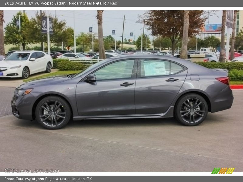 Modern Steel Metallic / Red 2019 Acura TLX V6 A-Spec Sedan