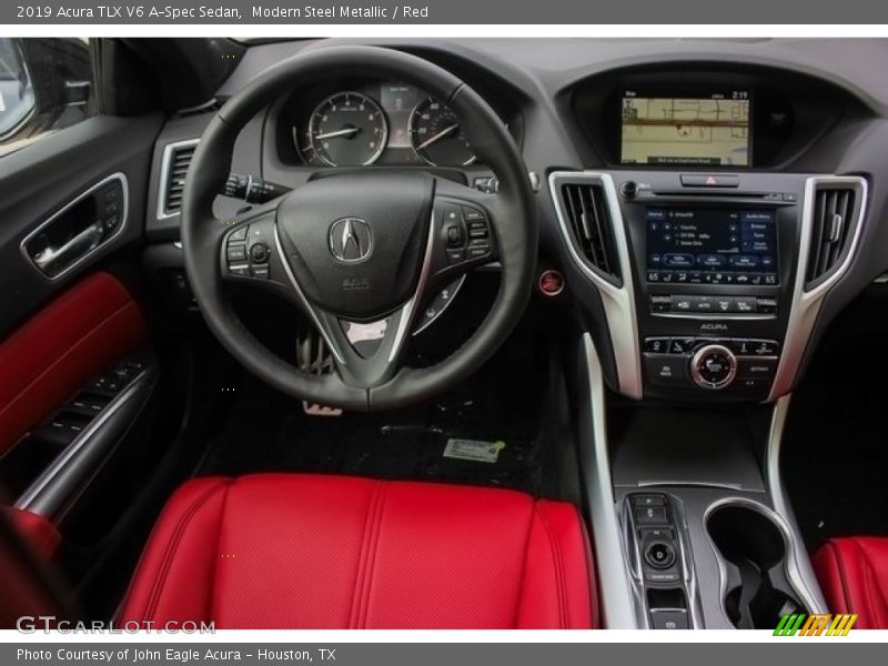 Modern Steel Metallic / Red 2019 Acura TLX V6 A-Spec Sedan