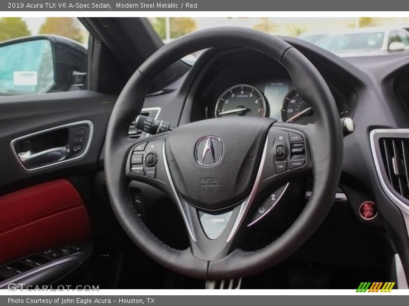 Modern Steel Metallic / Red 2019 Acura TLX V6 A-Spec Sedan