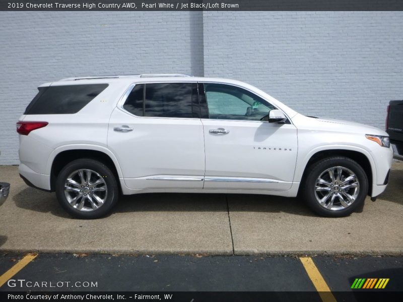 Pearl White / Jet Black/Loft Brown 2019 Chevrolet Traverse High Country AWD