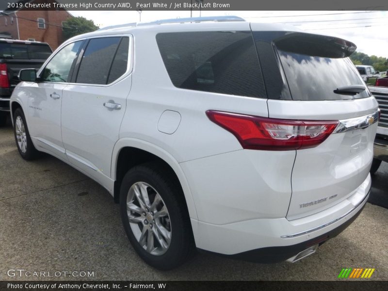 Pearl White / Jet Black/Loft Brown 2019 Chevrolet Traverse High Country AWD