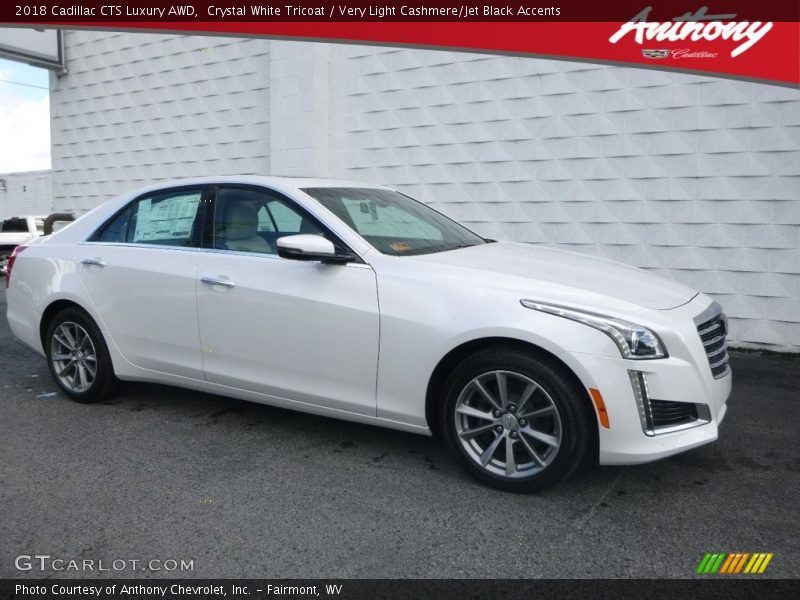 Crystal White Tricoat / Very Light Cashmere/Jet Black Accents 2018 Cadillac CTS Luxury AWD