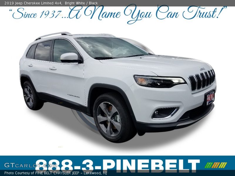 Bright White / Black 2019 Jeep Cherokee Limited 4x4
