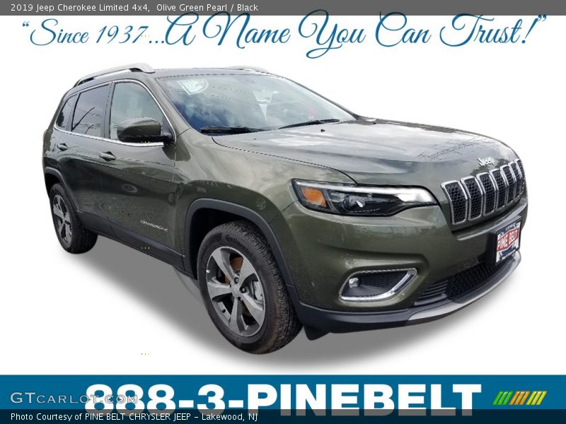 Olive Green Pearl / Black 2019 Jeep Cherokee Limited 4x4