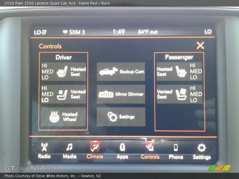 Controls of 2019 1500 Laramie Quad Cab 4x4