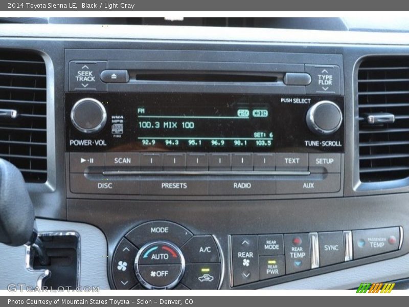 Black / Light Gray 2014 Toyota Sienna LE