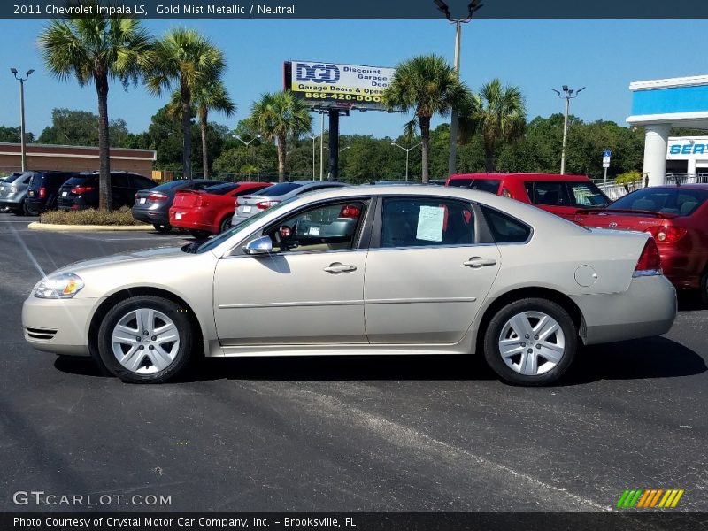 Gold Mist Metallic / Neutral 2011 Chevrolet Impala LS