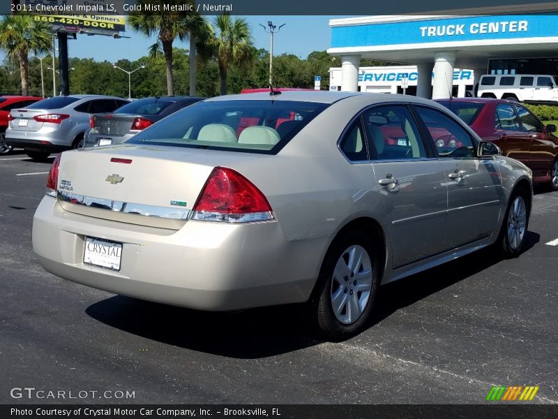 Gold Mist Metallic / Neutral 2011 Chevrolet Impala LS