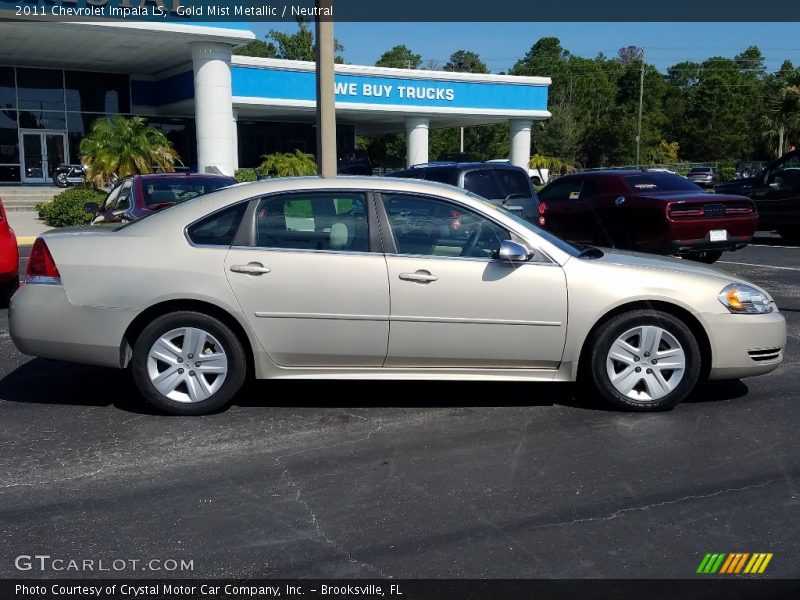 Gold Mist Metallic / Neutral 2011 Chevrolet Impala LS