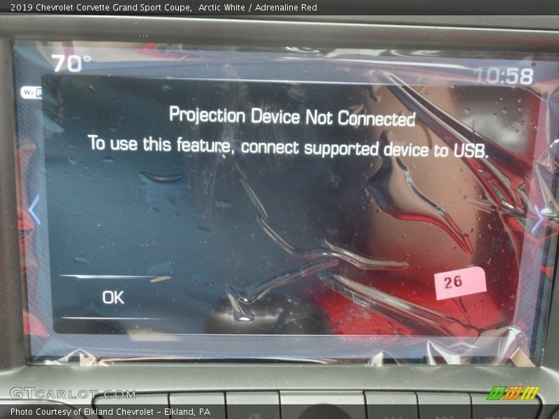 Arctic White / Adrenaline Red 2019 Chevrolet Corvette Grand Sport Coupe