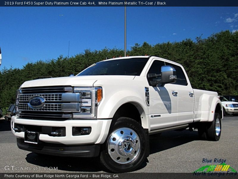 White Platinum Metallic Tri-Coat / Black 2019 Ford F450 Super Duty Platinum Crew Cab 4x4