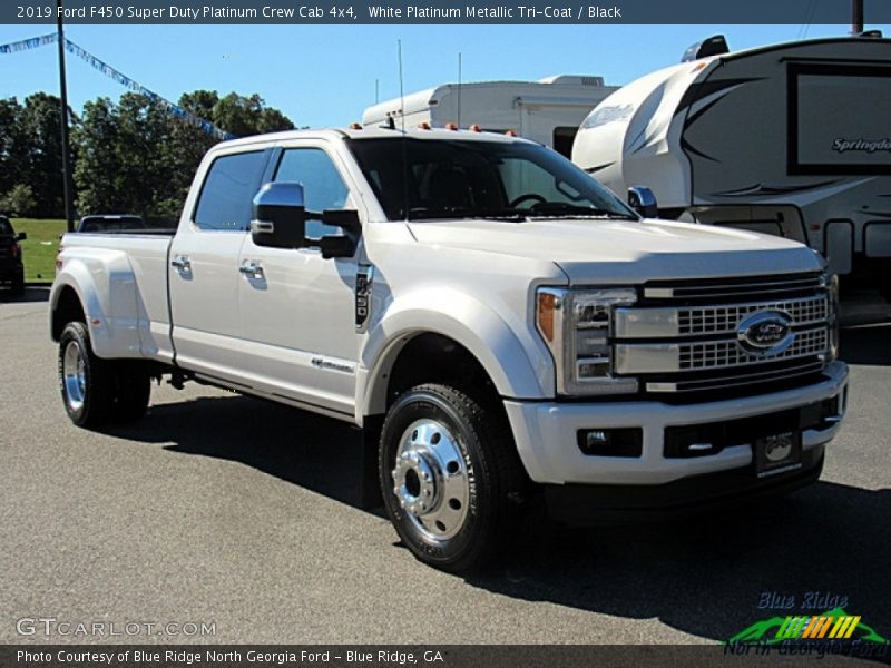 White Platinum Metallic Tri-Coat / Black 2019 Ford F450 Super Duty Platinum Crew Cab 4x4