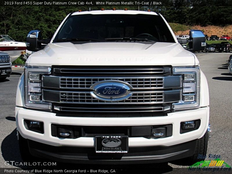 White Platinum Metallic Tri-Coat / Black 2019 Ford F450 Super Duty Platinum Crew Cab 4x4