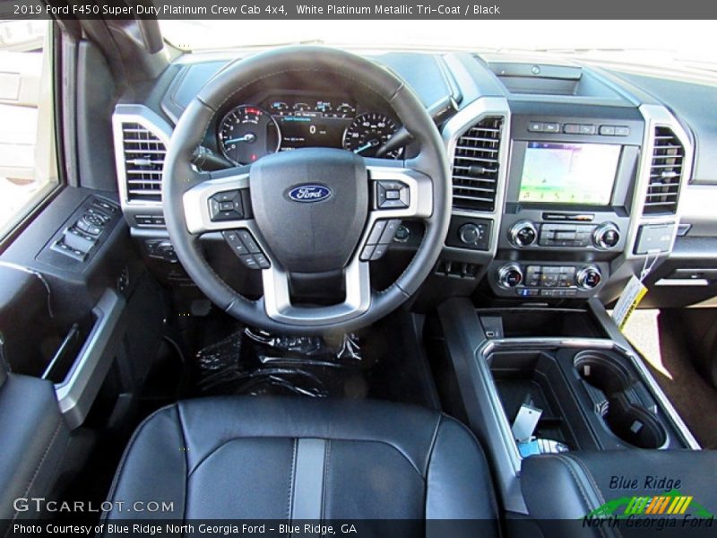 White Platinum Metallic Tri-Coat / Black 2019 Ford F450 Super Duty Platinum Crew Cab 4x4