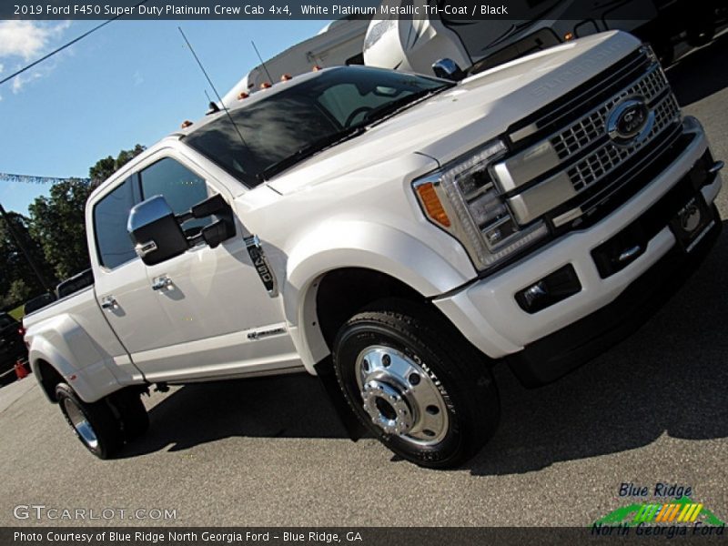 White Platinum Metallic Tri-Coat / Black 2019 Ford F450 Super Duty Platinum Crew Cab 4x4