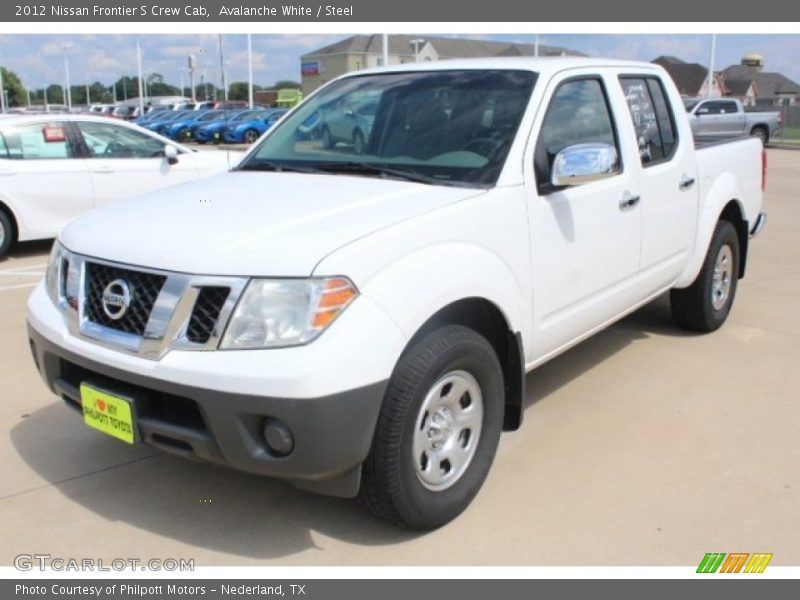 Avalanche White / Steel 2012 Nissan Frontier S Crew Cab