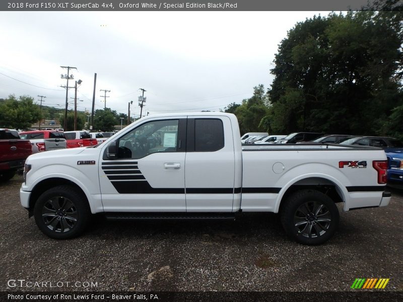 Oxford White / Special Edition Black/Red 2018 Ford F150 XLT SuperCab 4x4