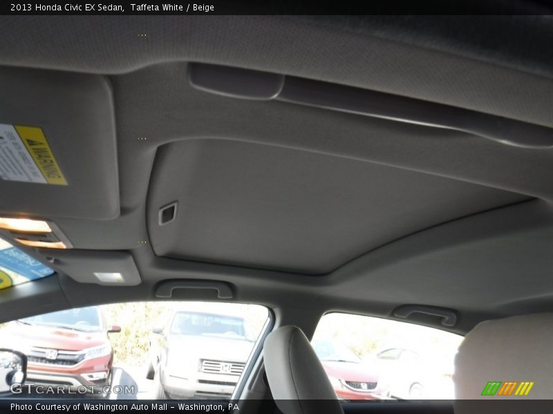 Taffeta White / Beige 2013 Honda Civic EX Sedan