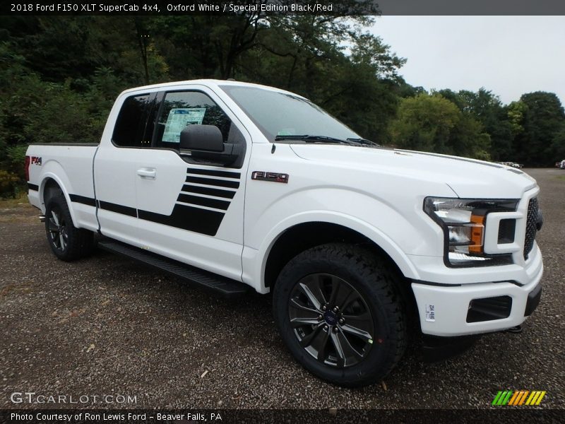 Oxford White / Special Edition Black/Red 2018 Ford F150 XLT SuperCab 4x4