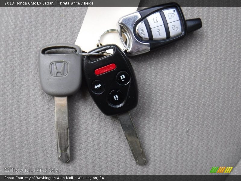 Taffeta White / Beige 2013 Honda Civic EX Sedan