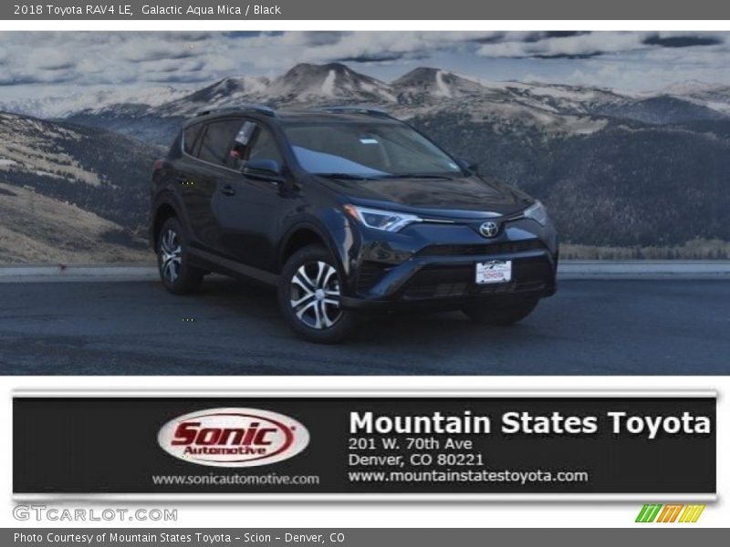 Galactic Aqua Mica / Black 2018 Toyota RAV4 LE