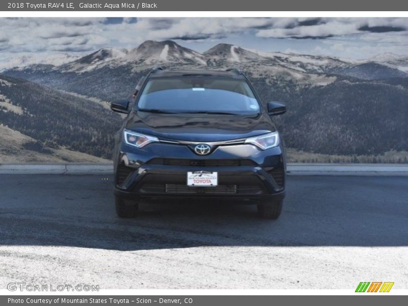Galactic Aqua Mica / Black 2018 Toyota RAV4 LE