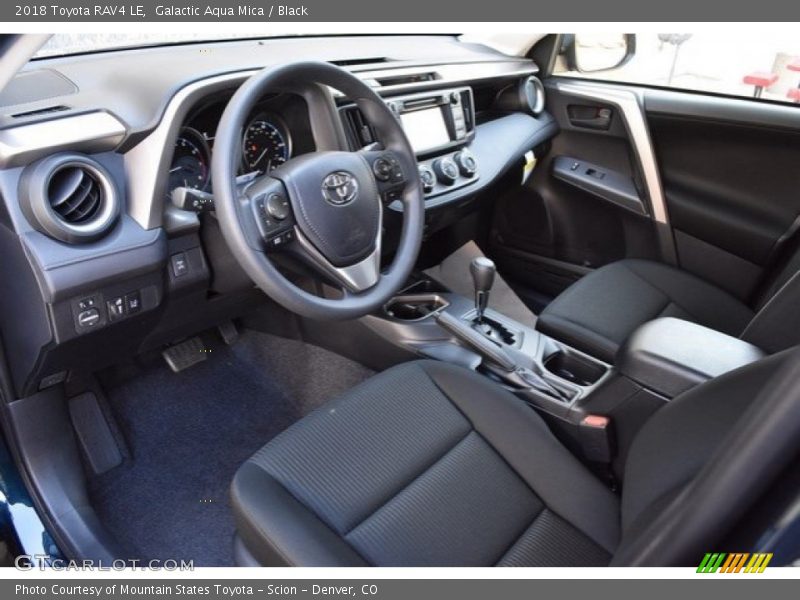 Galactic Aqua Mica / Black 2018 Toyota RAV4 LE