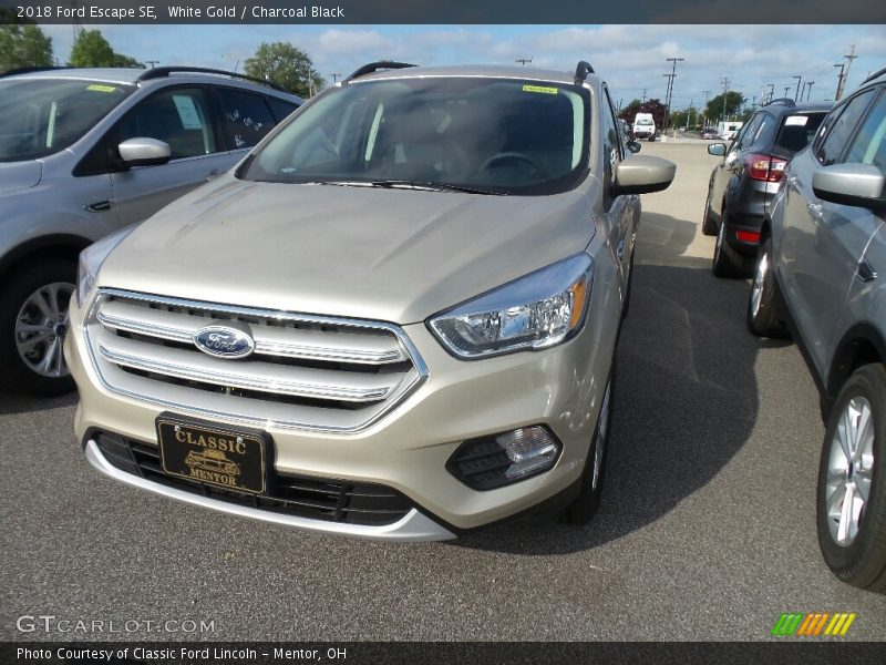 White Gold / Charcoal Black 2018 Ford Escape SE