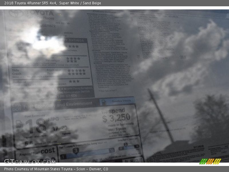 Super White / Sand Beige 2018 Toyota 4Runner SR5 4x4