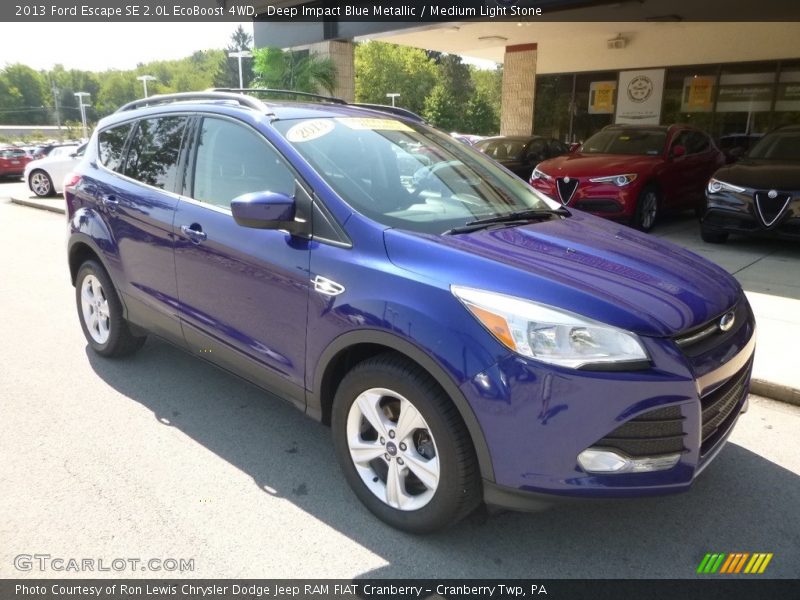 Deep Impact Blue Metallic / Medium Light Stone 2013 Ford Escape SE 2.0L EcoBoost 4WD
