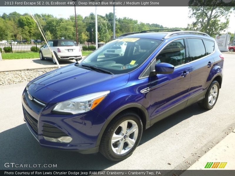 Deep Impact Blue Metallic / Medium Light Stone 2013 Ford Escape SE 2.0L EcoBoost 4WD
